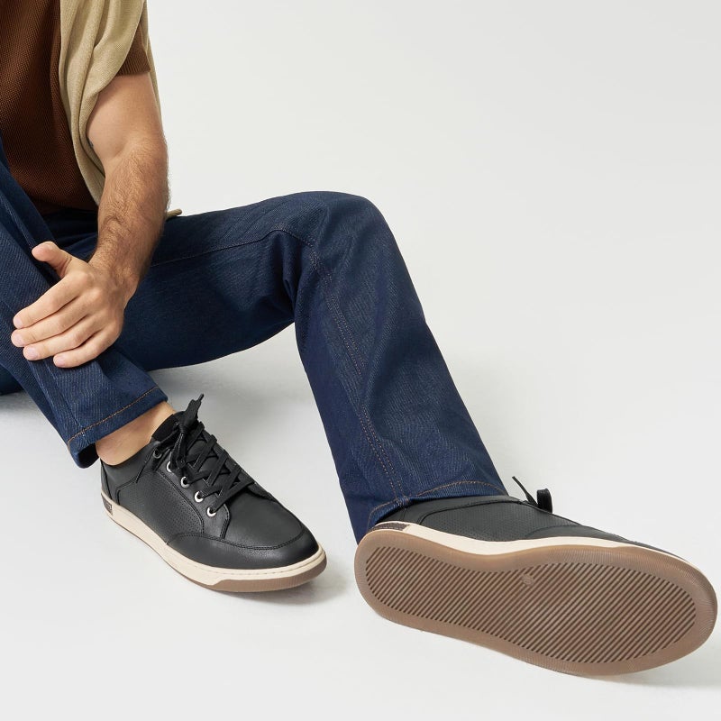 Jousen Men's Sneakers Classic Retro Casual Shoes for Men Breathable Business Dress Sneaker (A81Q07 Black 11.5) - Image 4